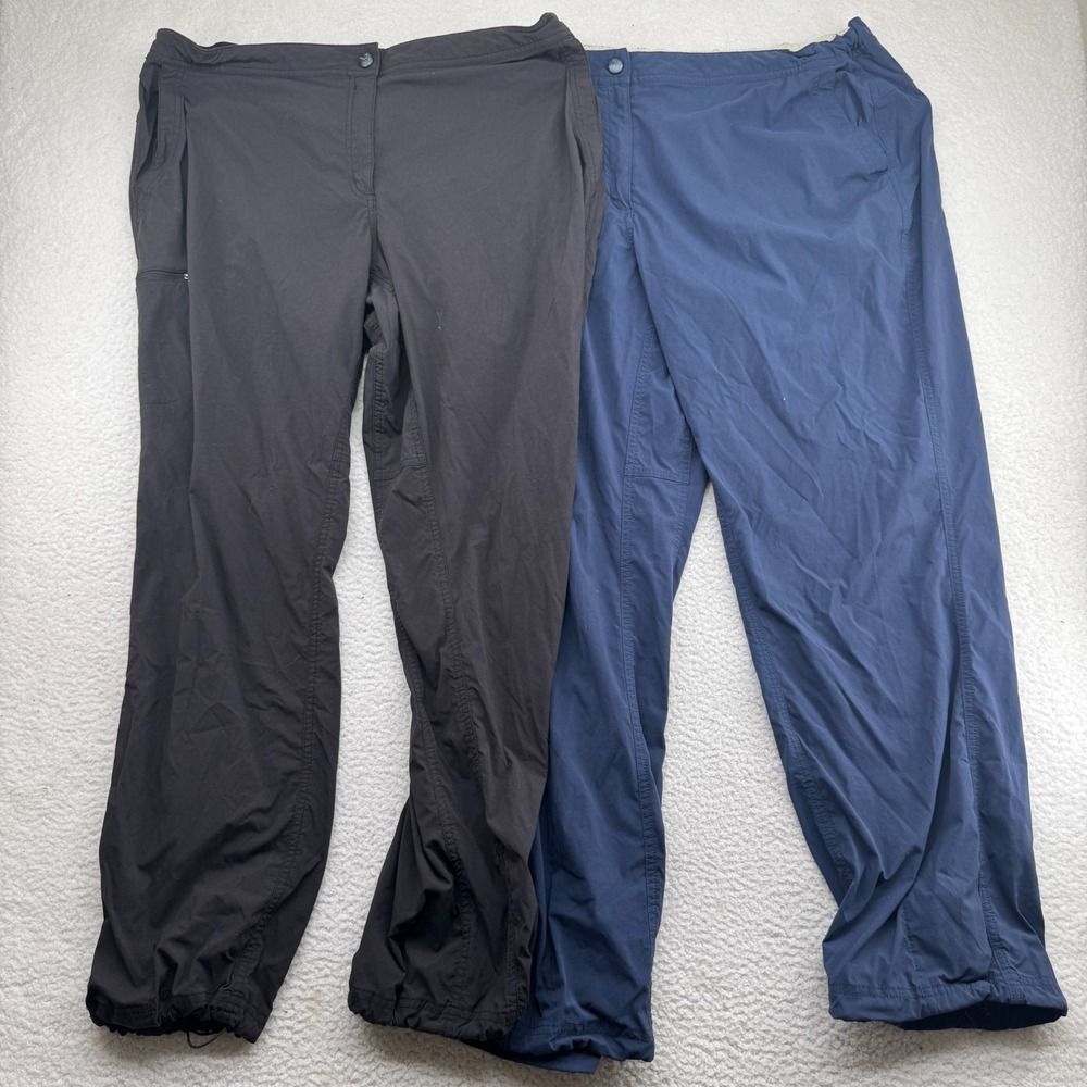 LOT OF 2 LL Bean Vista Trekking Pants Womens Size 20 Black Blue Mid-Rise 268919